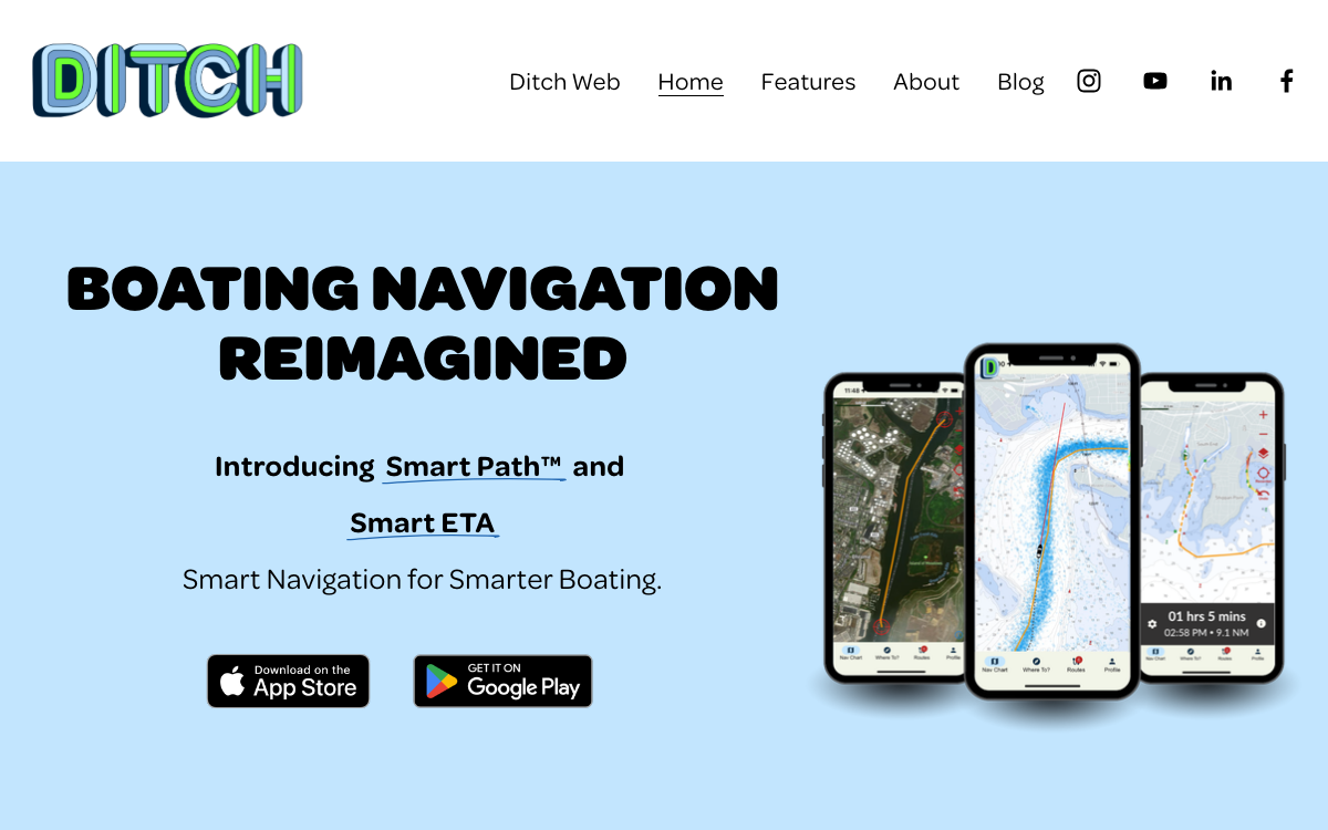 The Ditch Navigation website, live