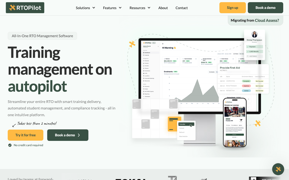 The RTOPilot website, live